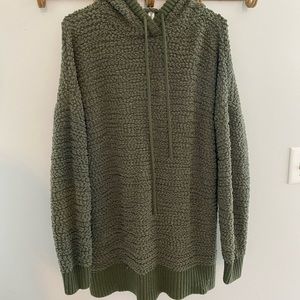 Dark olive oversized fuzzy sweater